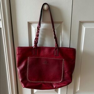 Weimeibaige Burgundy Leather Tote